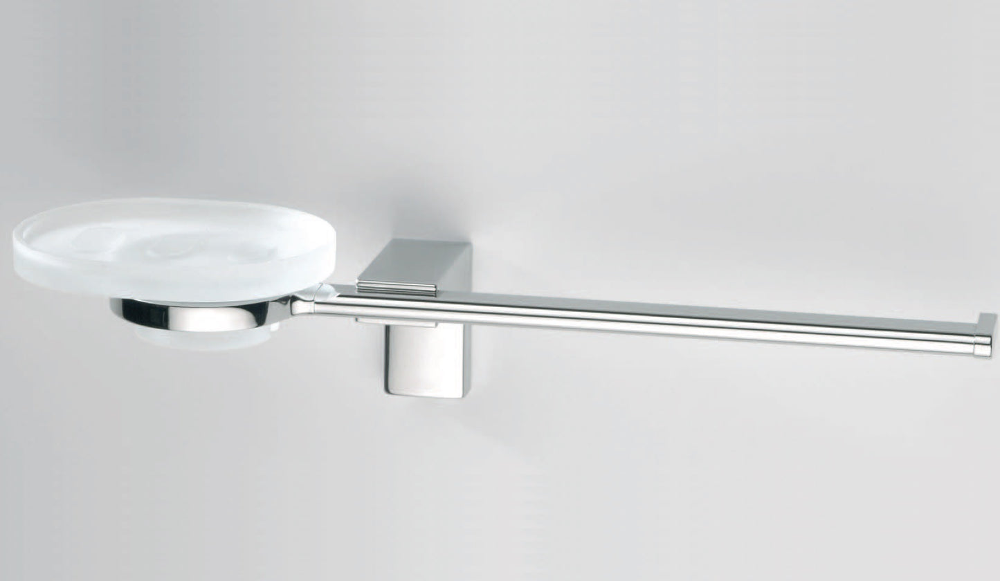 Sonia "Eletech" 113958 Combo metal towel ring & frosted glass soap dish