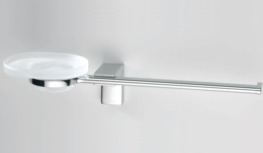 Sonia "Eletech" 113958 Combo metal towel ring & frosted glass soap dish
