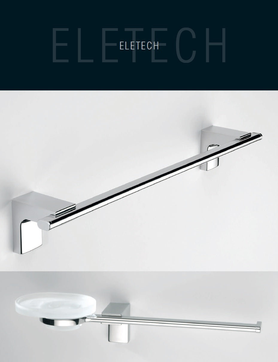 Sonia "Eletech" 113958 Combo metal towel ring & frosted glass soap dish