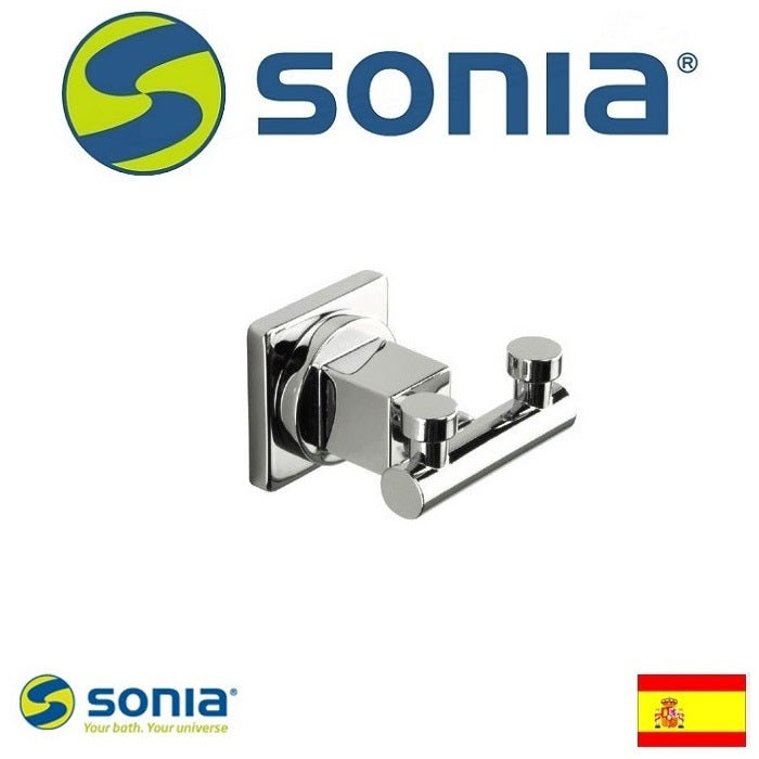 Sonia Dynamicuadro 114528 Metal Double Robe Hook W45 x H35 x D55mm