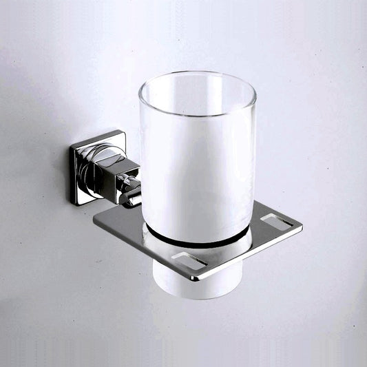 Sonia Dynamicuadro 114580 Toothbrush Tumbler w/Frosted Glass & Metal Holder