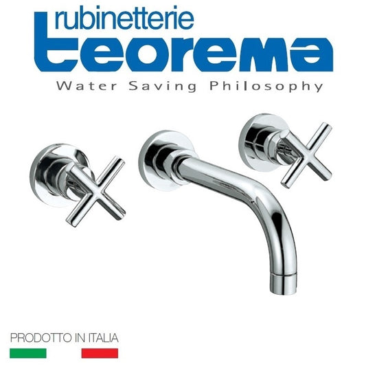 Teorema "Forever Collection" 6531611 Two-Cross Handles Wall Mounted Basin Mixer