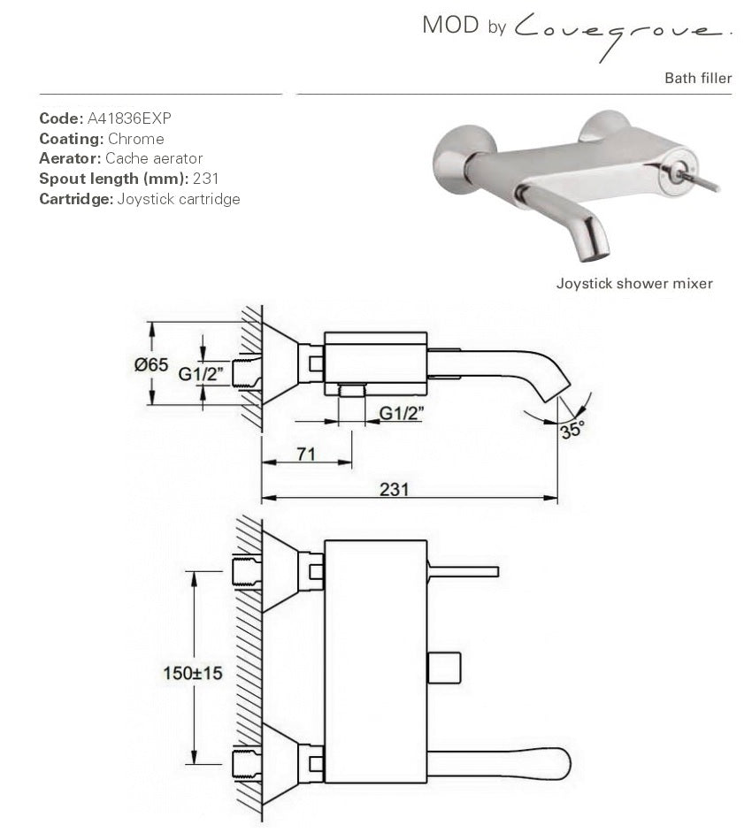 VitrA "MOD Collection" A41835 Basin Mixer + A41836 B&S Mixer