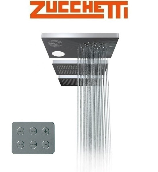 Zucchetti Z94150 Ceiling Mounted S.S Shower Head w/Light & Music w/Control Panel