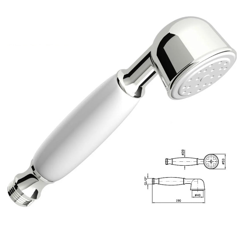 Zucchetti Z9472P.C brass handshower simple jet w/ceramic handle