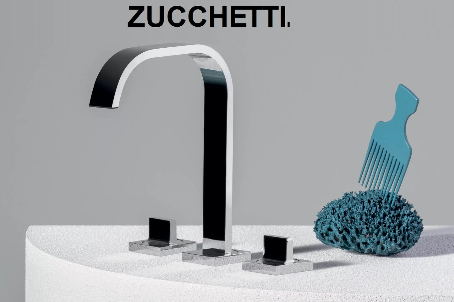 Zucchetti "Aguablu" ZA5652 3-holes bidet/basin mixer w/pop-up waste