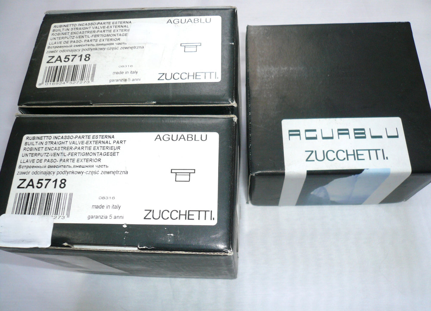 Zucchetti "AGUABLU" ZA5718 wall 1/2" built-in straight valve-external part