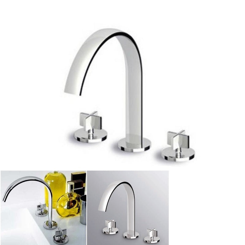 Zucchetti "Isyfresh" ZD5437 Two Cross HandlesAntisplash Sink Mixer w/Fixed Spout. in Chrome Finish