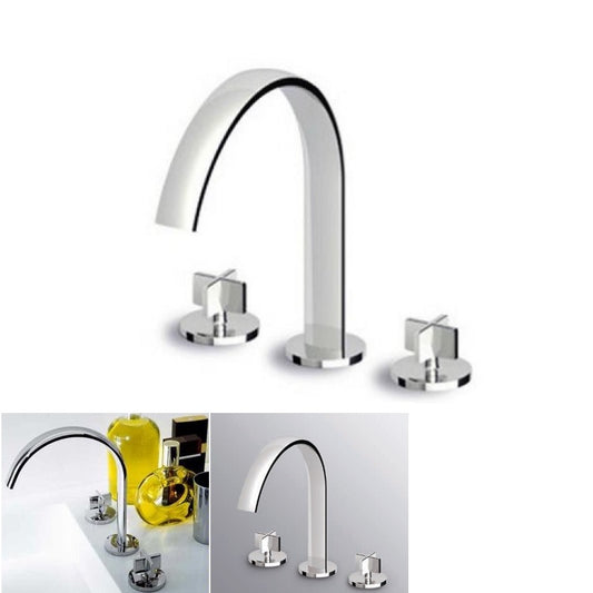 Zucchetti "Isyfresh" ZD5437 Two Cross HandlesAntisplash Sink Mixer w/Fixed Spout. in Chrome Finish