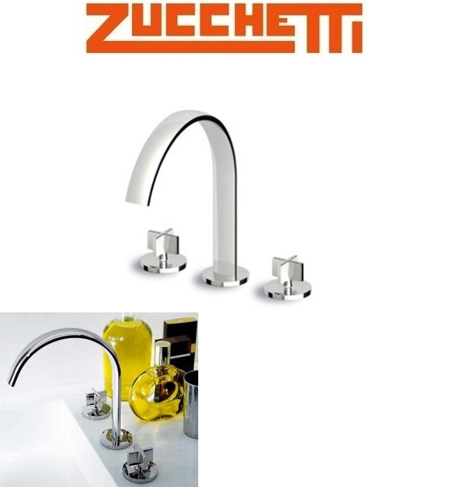 Zucchetti "Isyfresh" ZD5437 Two Cross HandlesAntisplash Sink Mixer w/Fixed Spout. in Chrome Finish