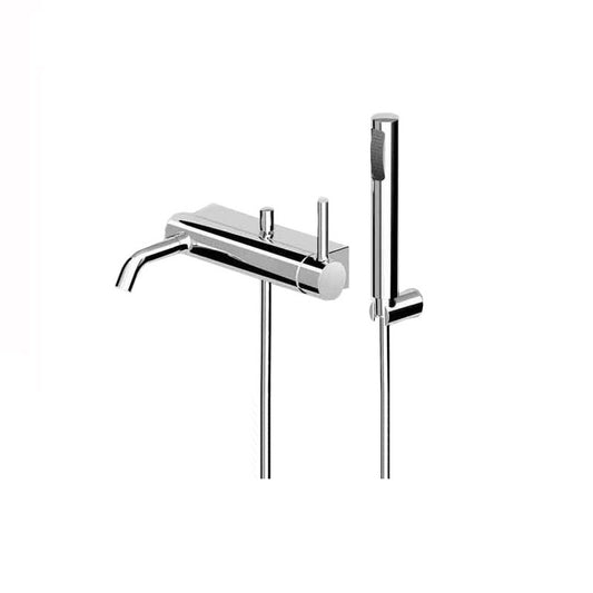 Zucchetti "Pan" ZP6181 Wall Mounted Bath & Shower Mixer w/Diverter & HandShower Set. in Chrome Finish