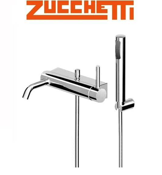 Zucchetti "Pan" ZP6181 Wall Mounted Bath & Shower Mixer w/Diverter & HandShower Set. in Chrome Finish