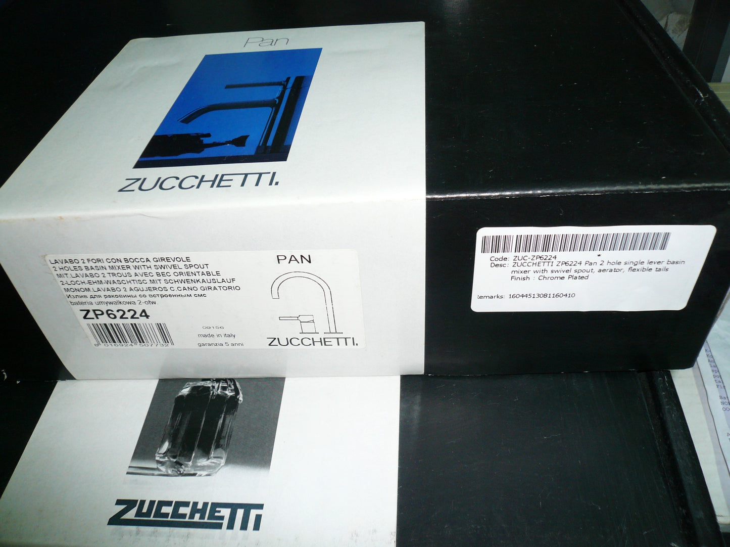 Zucchetti "Pan" ZP6224 Single Lever Basin Mixer w/Swivel Spout & Aerator