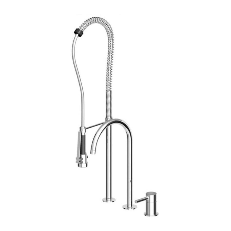 Zucchetti "Pan" ZP6277 Kitchen Sink Mixer w/Pull-Out Spray/Swivel Spout/Diverter. in Chrome Finish