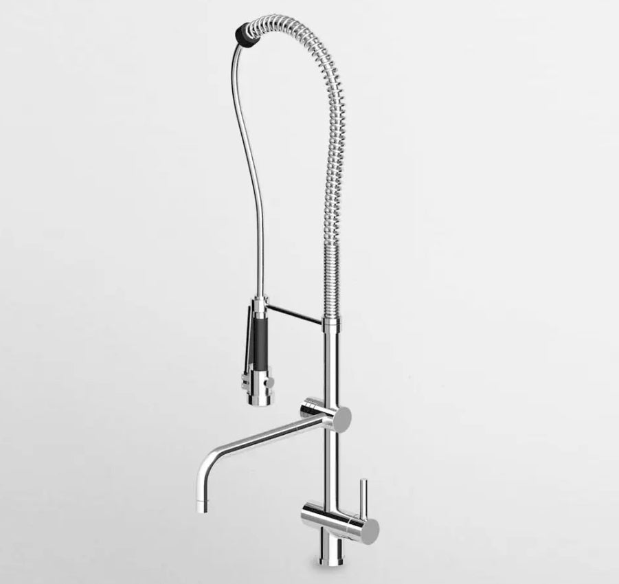Zucchetti "Pan" ZP6287 sink mixer swivel spout pull-out spray w/diverter. in Chrome Finish