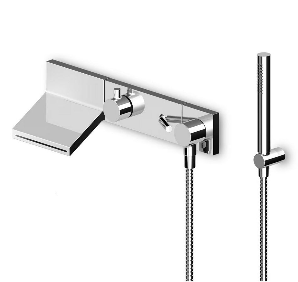 Zucchetti Pan ZP8046 Single Lever Bath-Shower Mixer w/3-Way Diverter & ShowerSet