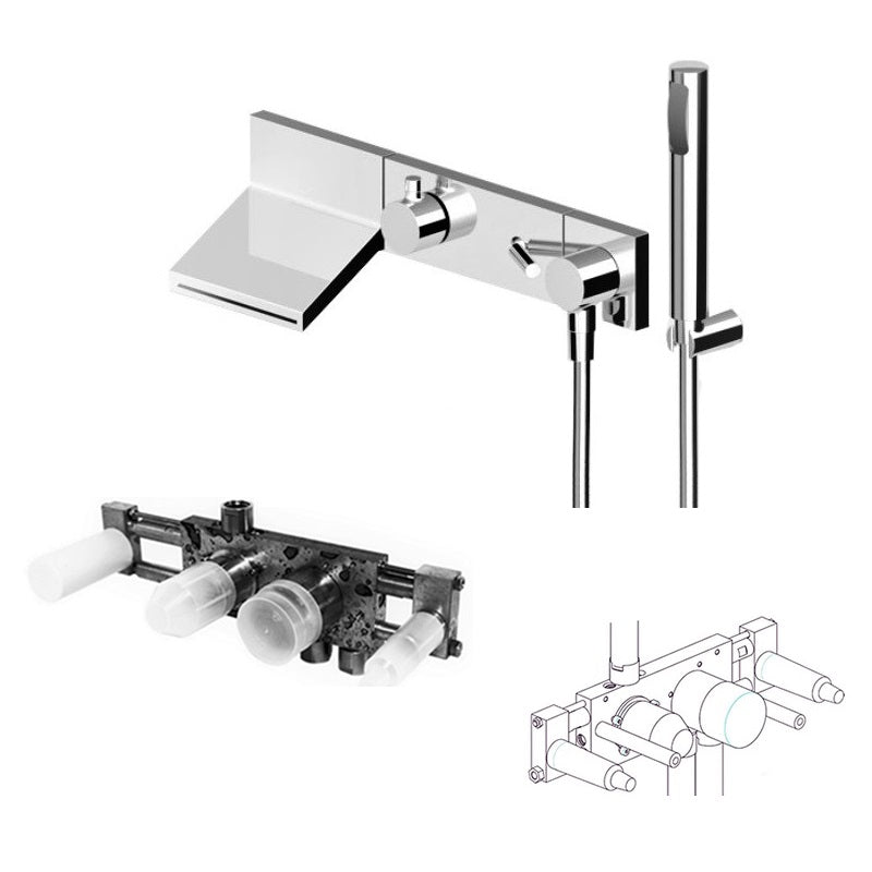 Zucchetti Pan ZP8046 B/S Mixer w/3-Way Diverter&Shower Set +R99695 Built-in Part