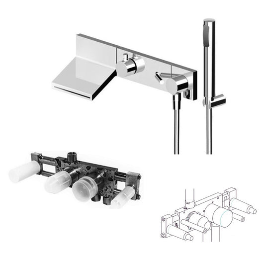 Zucchetti Pan ZP8046 B/S Mixer w/3-Way Diverter&Shower Set +R99695 Built-in Part