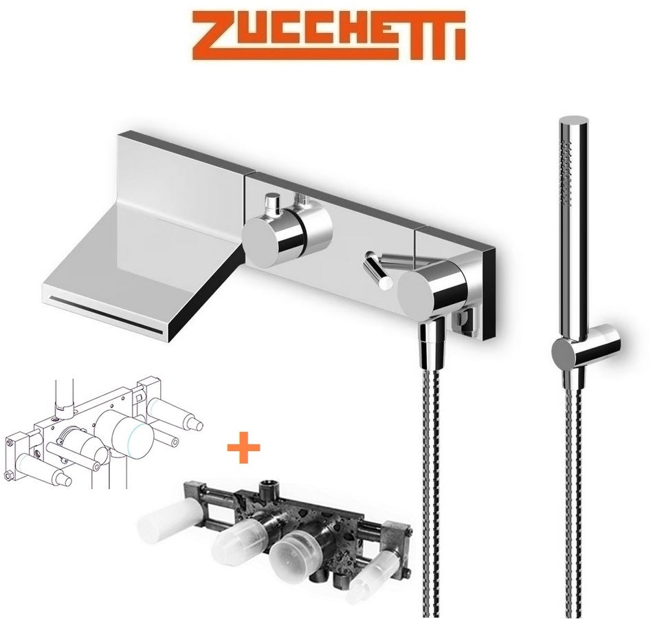 Zucchetti Pan ZP8046 B/S Mixer w/3-Way Diverter&Shower Set +R99695 Built-in Part