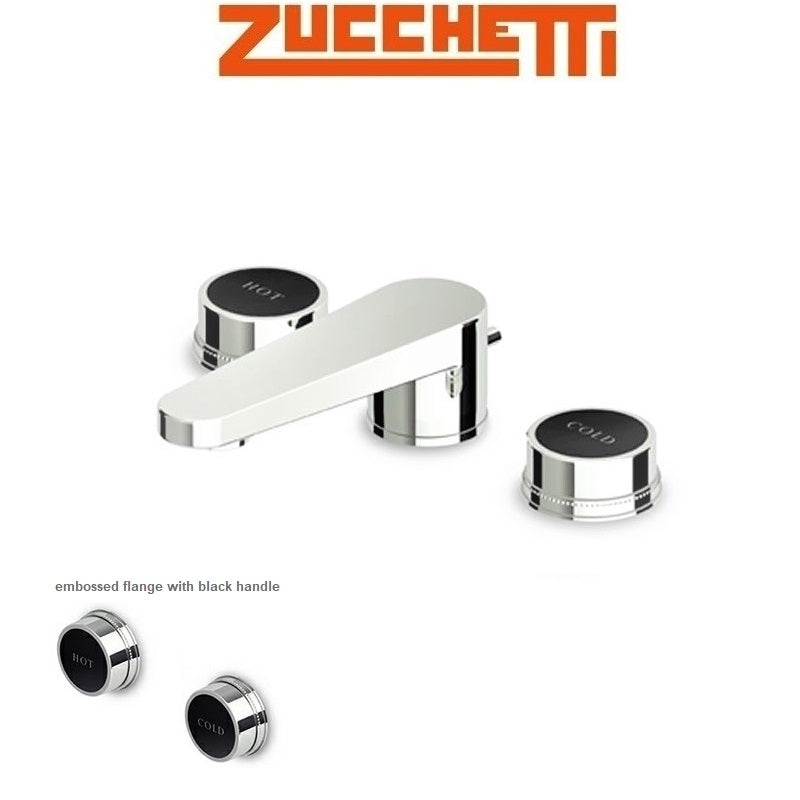 Zucchetti Savoir ZSA401.CN 3-Hole Basin Mixer w/Antisplash, 1¼" Pop-up Waste. in Chrome Finish