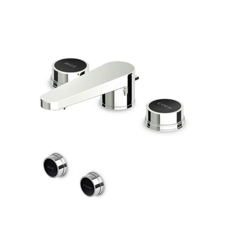 Zucchetti Savoir ZSA401.CN 3-Hole Basin Mixer w/Antisplash, 1¼" Pop-up Waste. in Chrome Finish