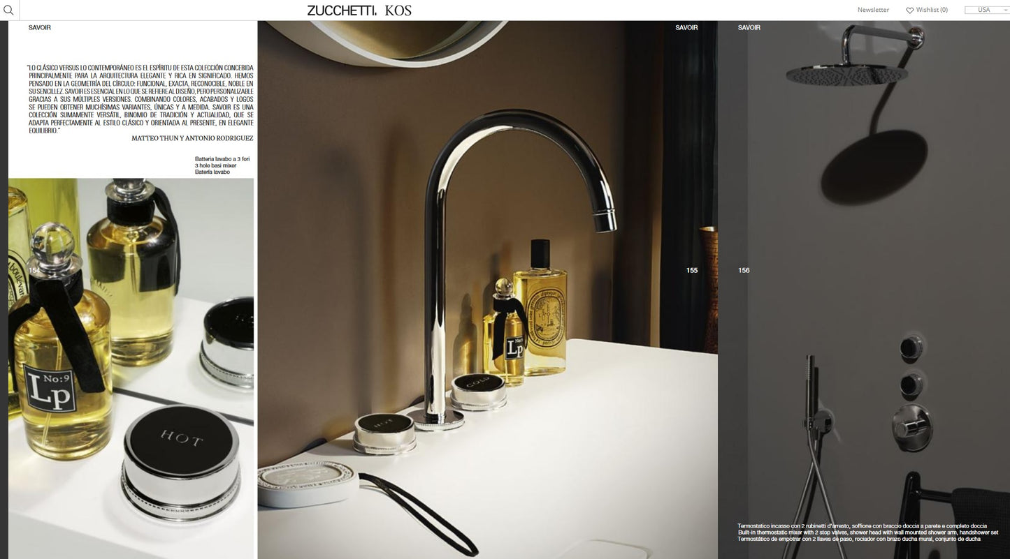 Zucchetti Savoir ZSV401.CN 3-Hole Basin Mixer w/Antisplash, 1¼" Pop-up Waste. in Chrome Finish