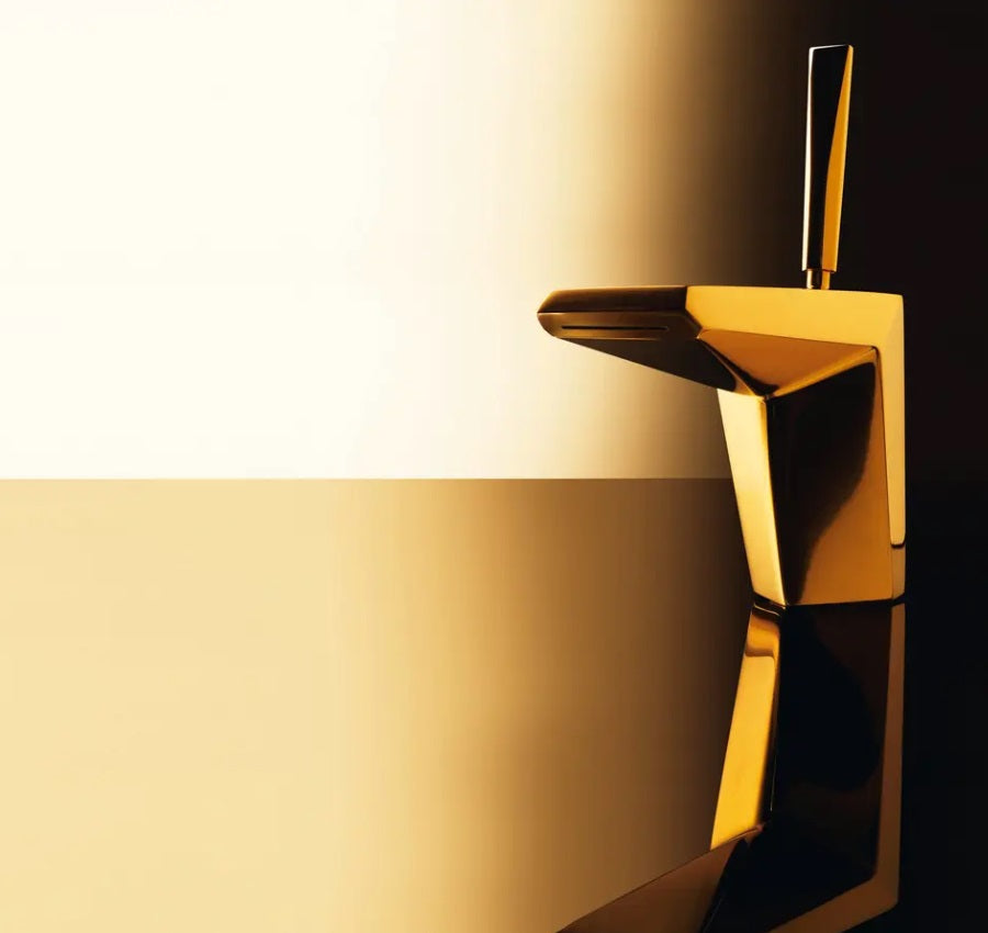 Zucchetti "Wosh" ZW1192.C5 single lever basin mixer with 1-1/4" pop-up waste set & flexible hoses. Solid brass constructed. in Platinum Finish.