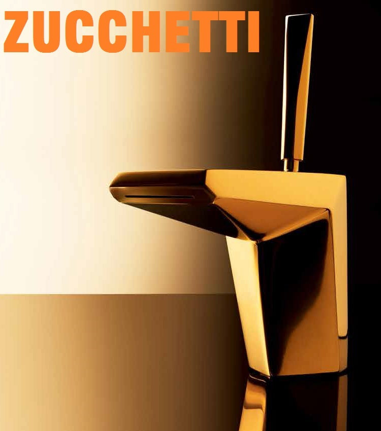 Zucchetti "Wosh" ZW1192.C5 single lever basin mixer with 1-1/4" pop-up waste set & flexible hoses. Solid brass constructed. in Platinum Finish.