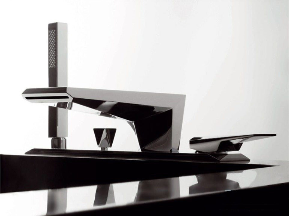 Zucchetti "Wosh" ZW1465 D.M 4-Hole Bath Mixer w/Diverter+Shower Set